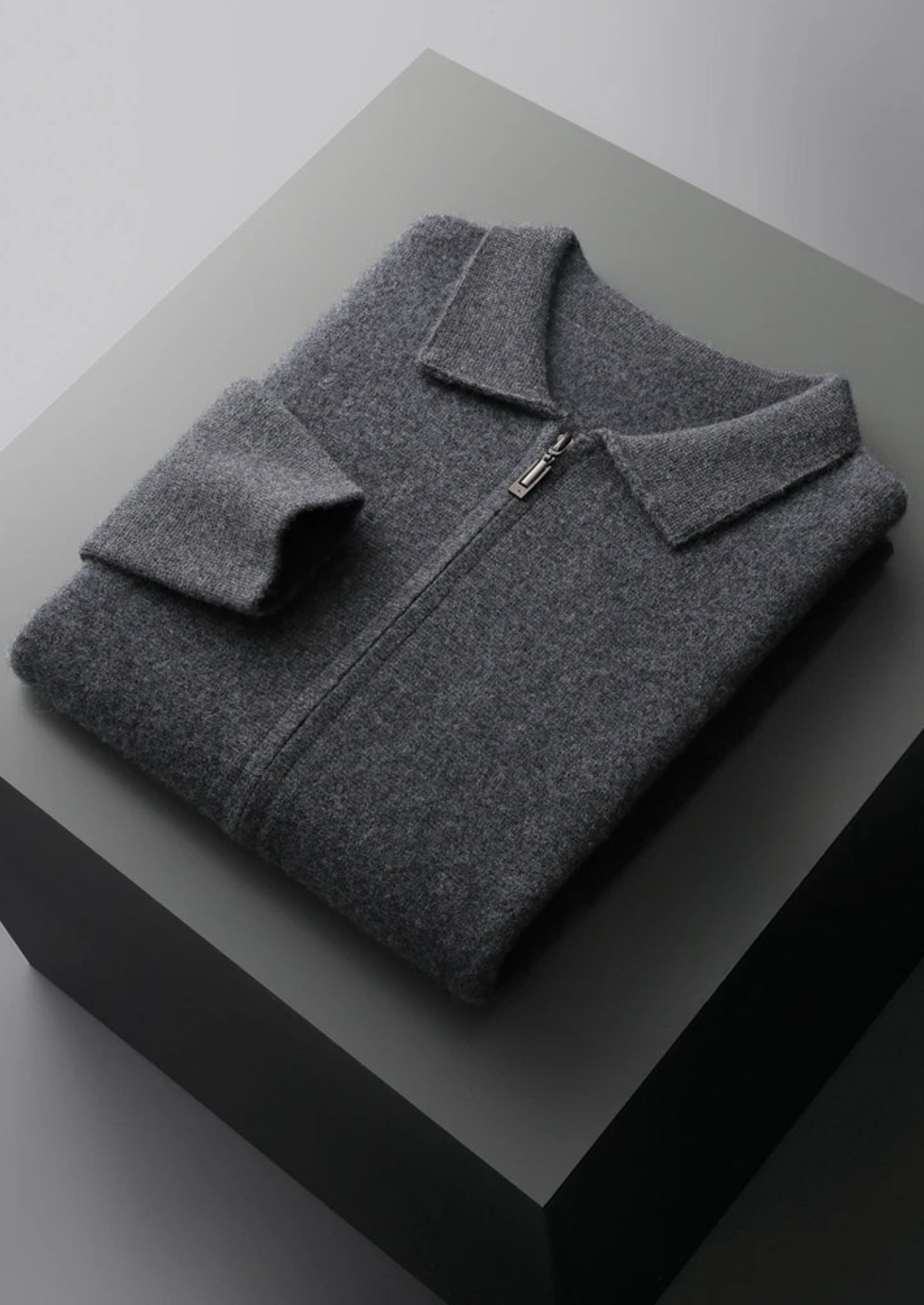 Premium Cashmere Zipper Cardigan | Vallentty