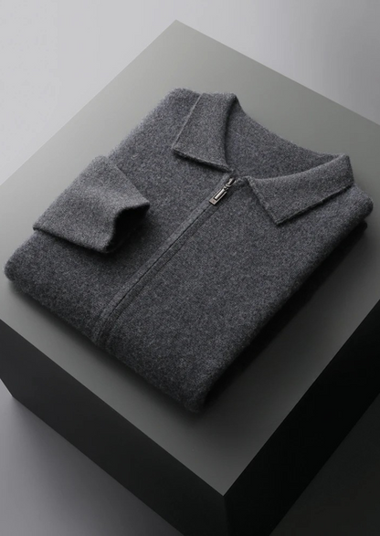 Premium Cashmere Zipper Cardigan | Vallentty