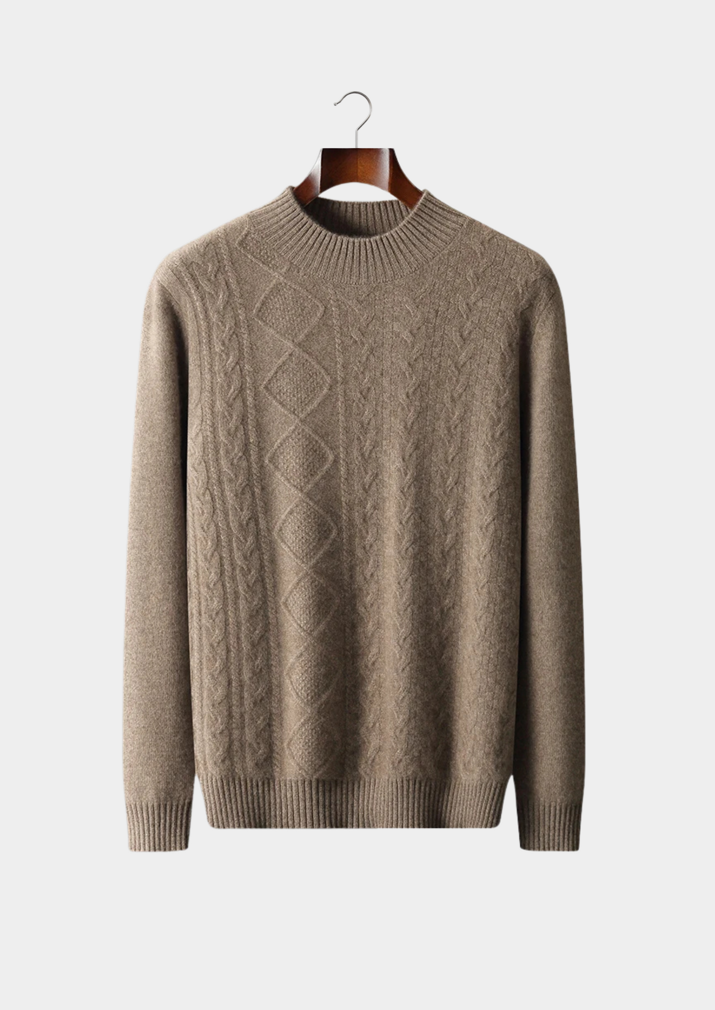 Pure Extra-Fine Merino Wool Jacquard Mockneck | Vallentty