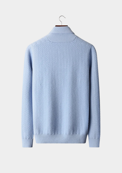 Premium Cashmere Zigzag Button Sweater | Vallentty