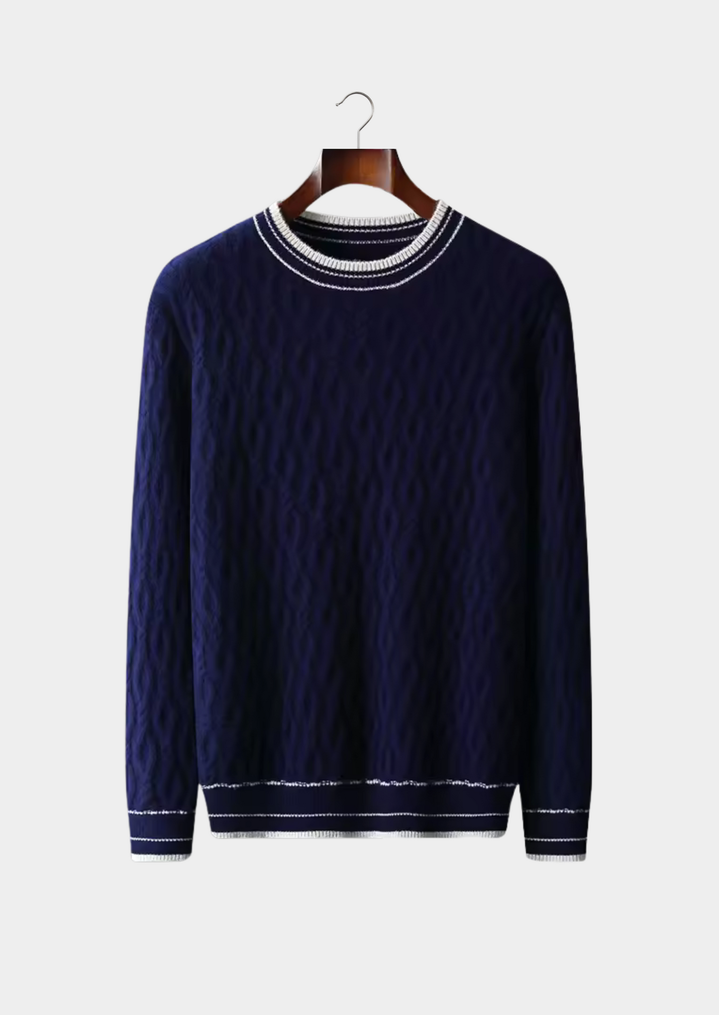 Pure Extra-Fine Merino Wool Jacquard Crewneck | Vallentty