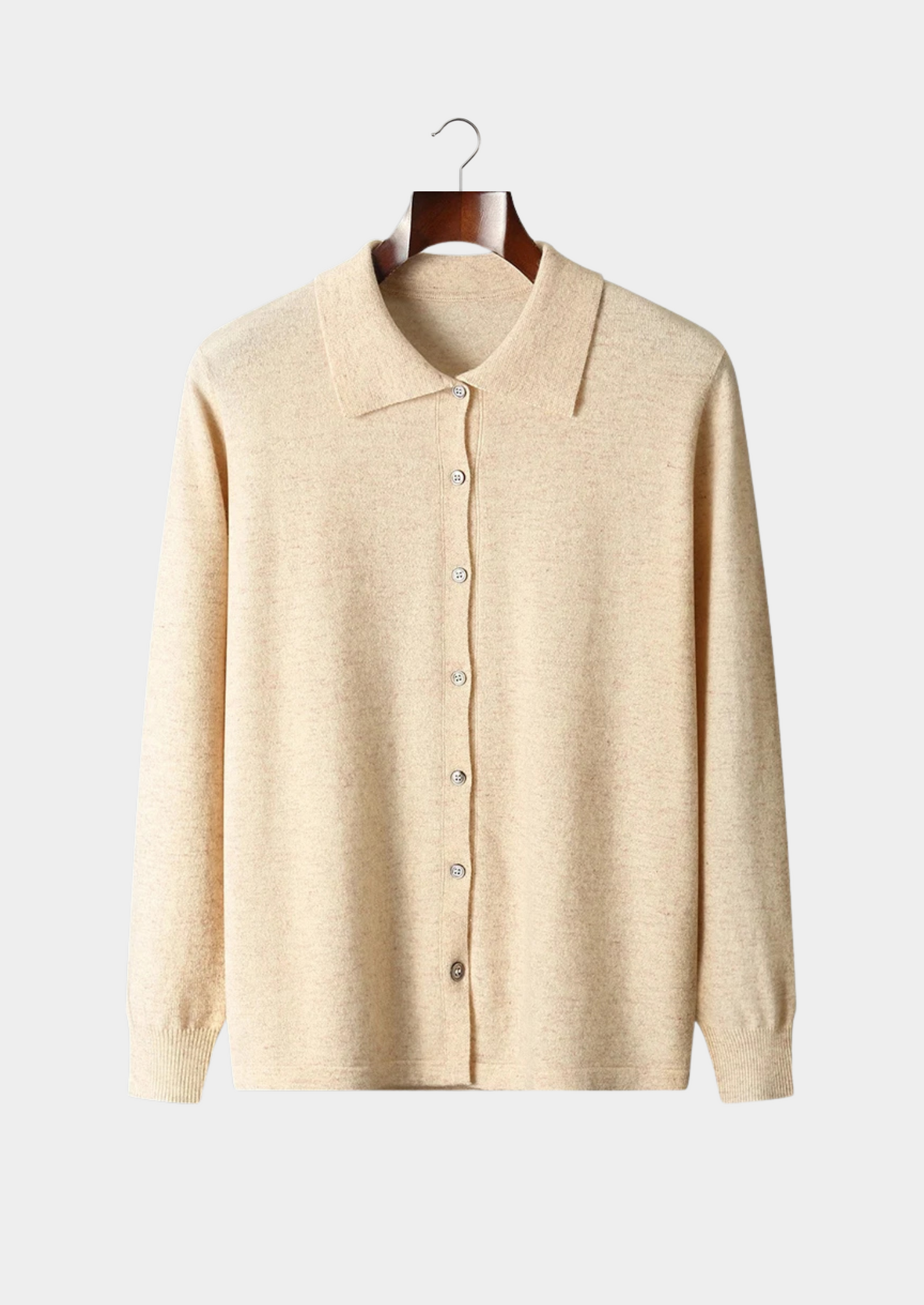 Pure Extra-Fine Merino Wool Polo Cardigan | Vallentty