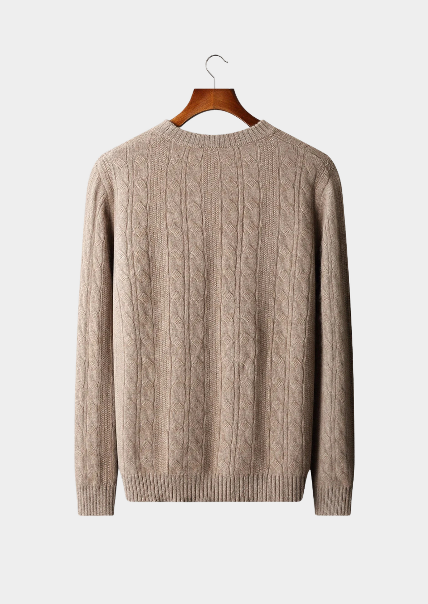 Pure Extra-Fine Merino Wool Cable Crewneck | Vallentty