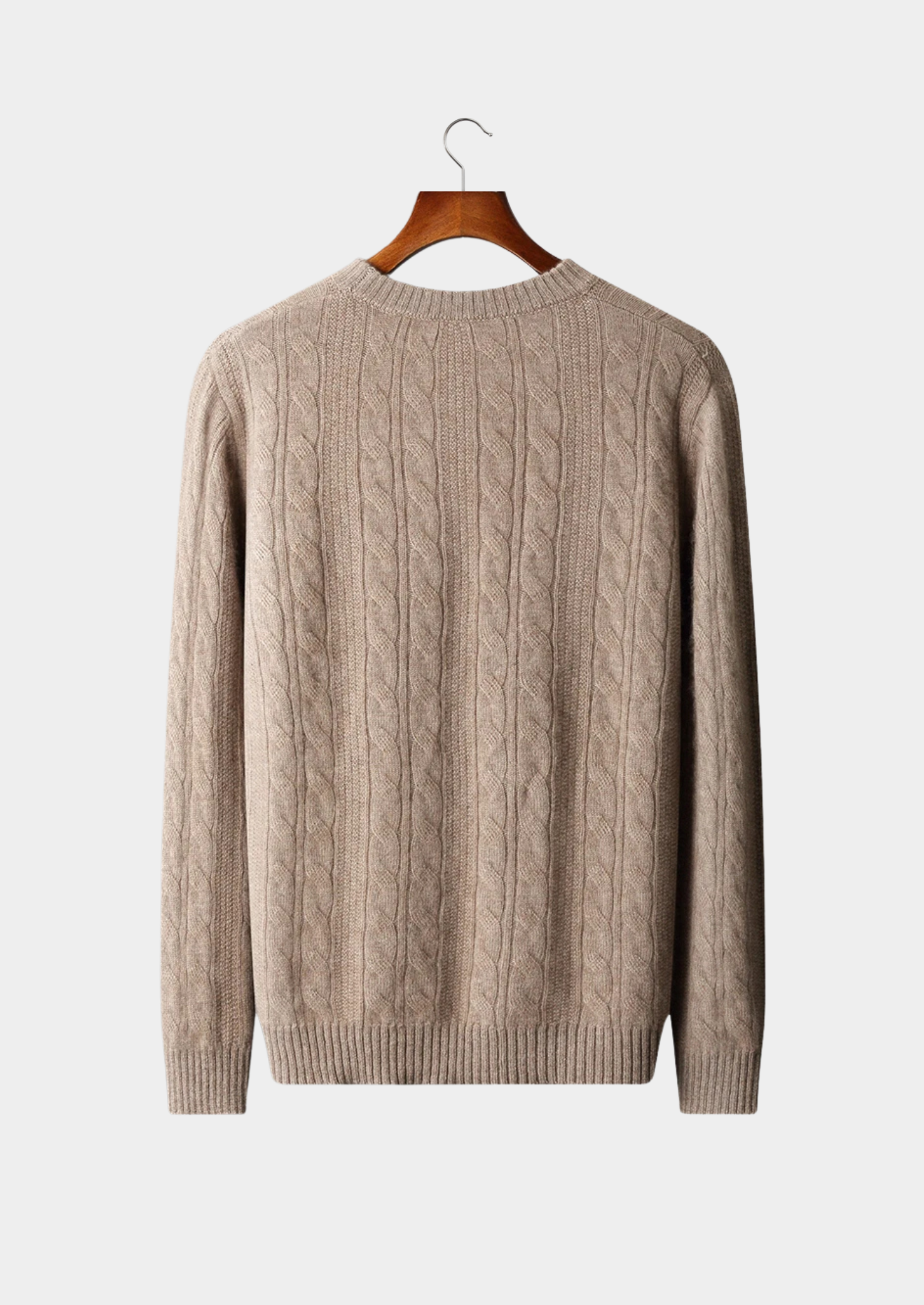 Pure Extra-Fine Merino Wool Cable Crewneck | Vallentty