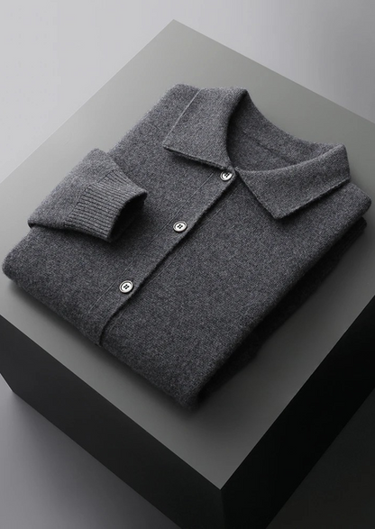Pure Extra-Fine Merino Wool Button Overshirt | Vallentty