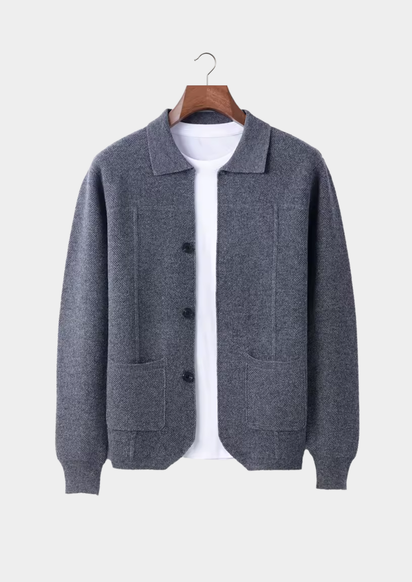 Pure Extra-Fine Merino Wool Button Overshirt | Vallentty