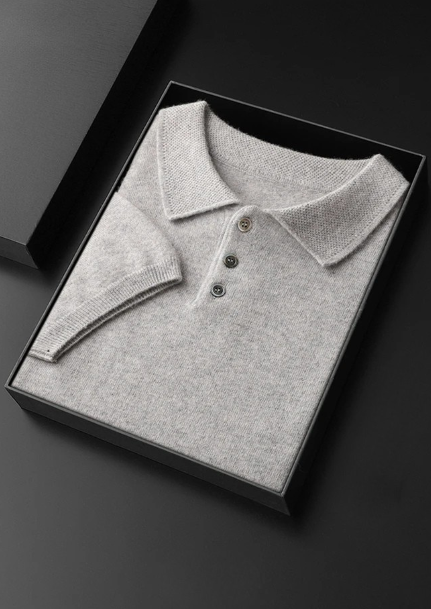 Premium Cashmere Classic Polo Shirt | Vallentty