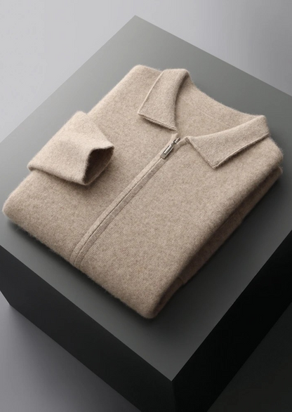 Premium Cashmere Zipper Cardigan | Vallentty