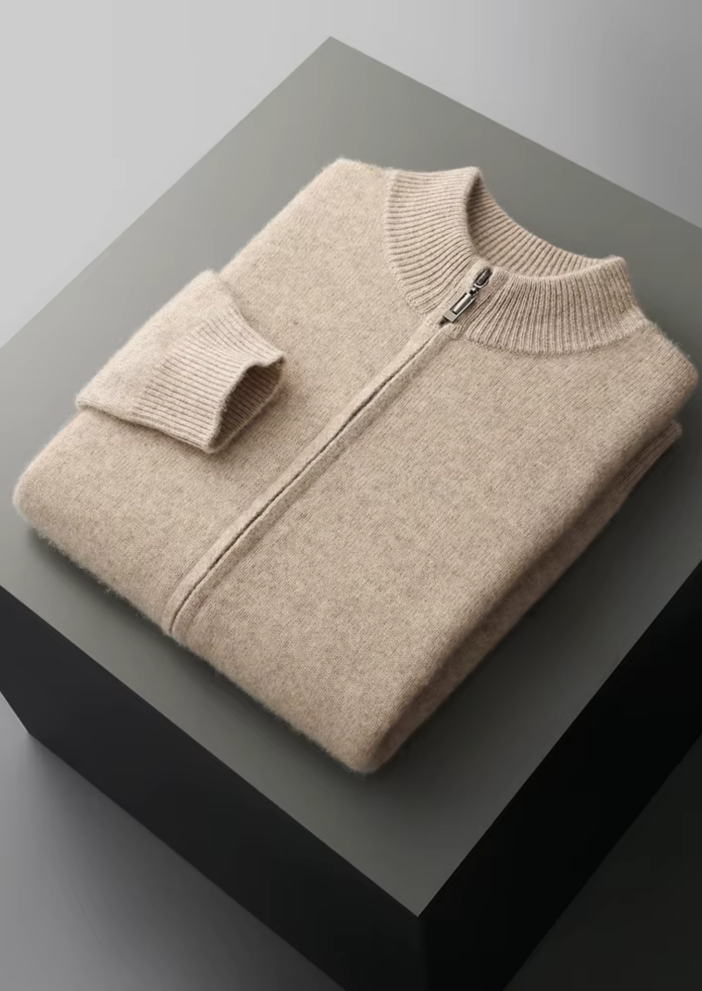 Pure Extra-Fine Merino Wool Zipper Cardigan | Vallentty