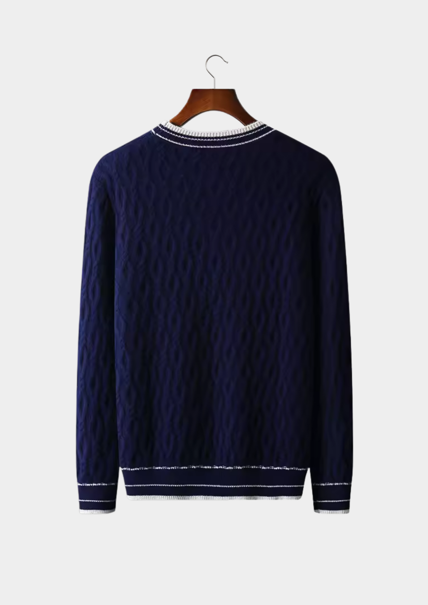 Pure Extra-Fine Merino Wool Jacquard Crewneck | Vallentty