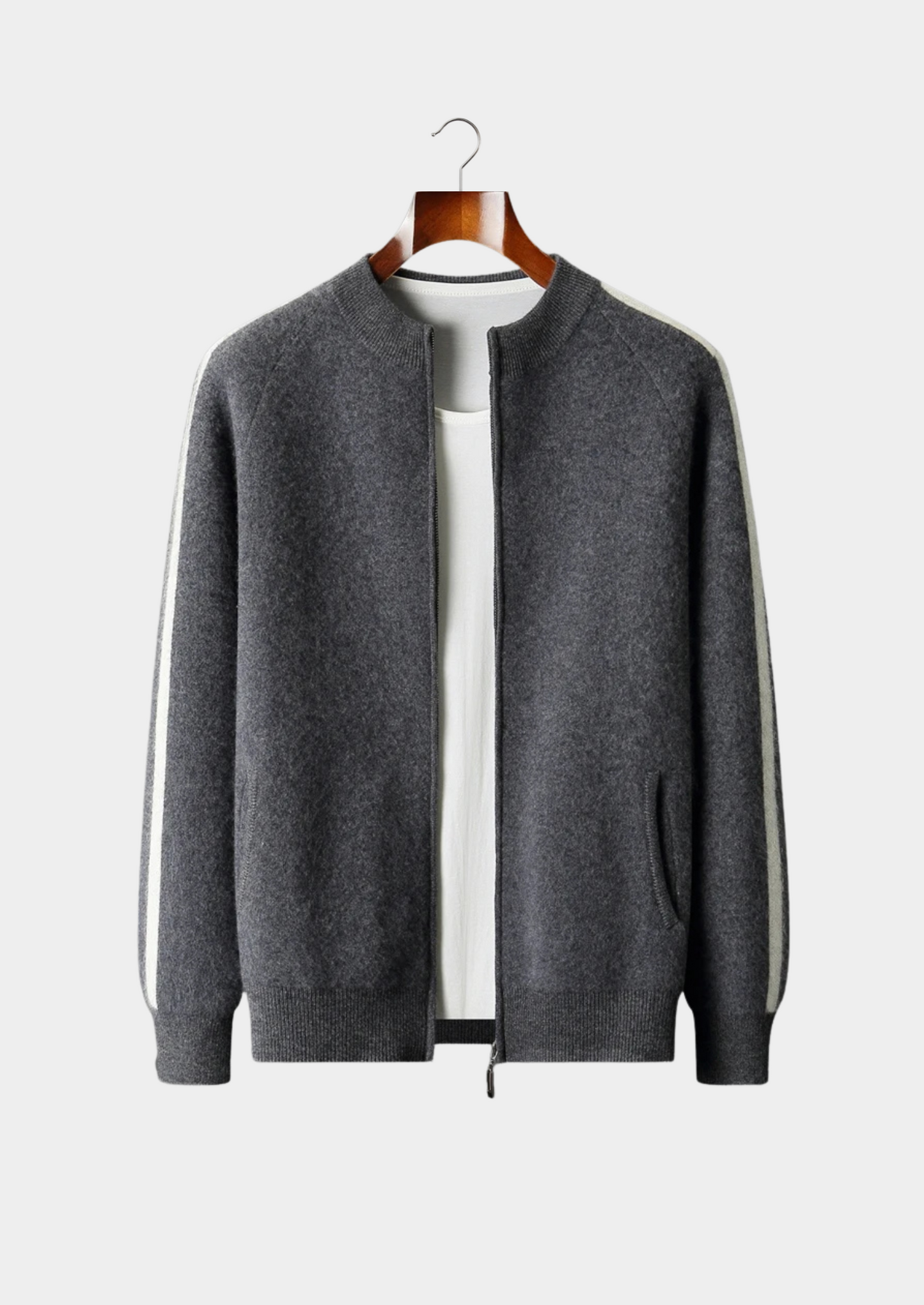 Pure Extra-Fine Merino Wool Striped Cardigan | Vallentty