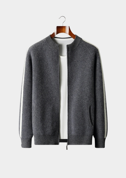 Pure Extra-Fine Merino Wool Striped Cardigan | Vallentty