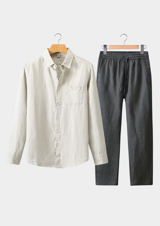 Dolcevita Longsleeve Summer Set - Beige/gray | Vallentty