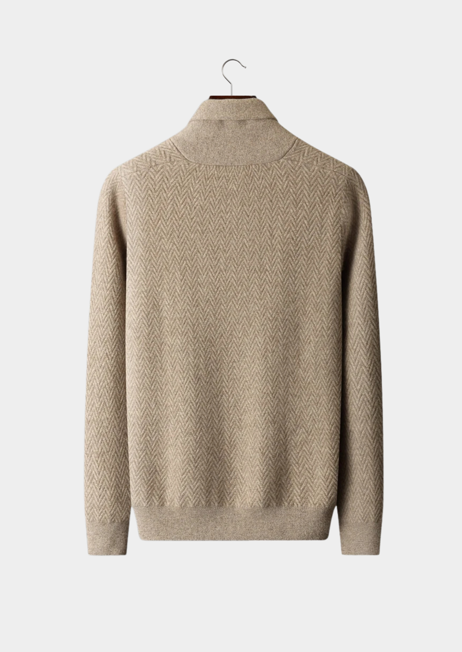 Premium Cashmere Zigzag Button Sweater | Vallentty