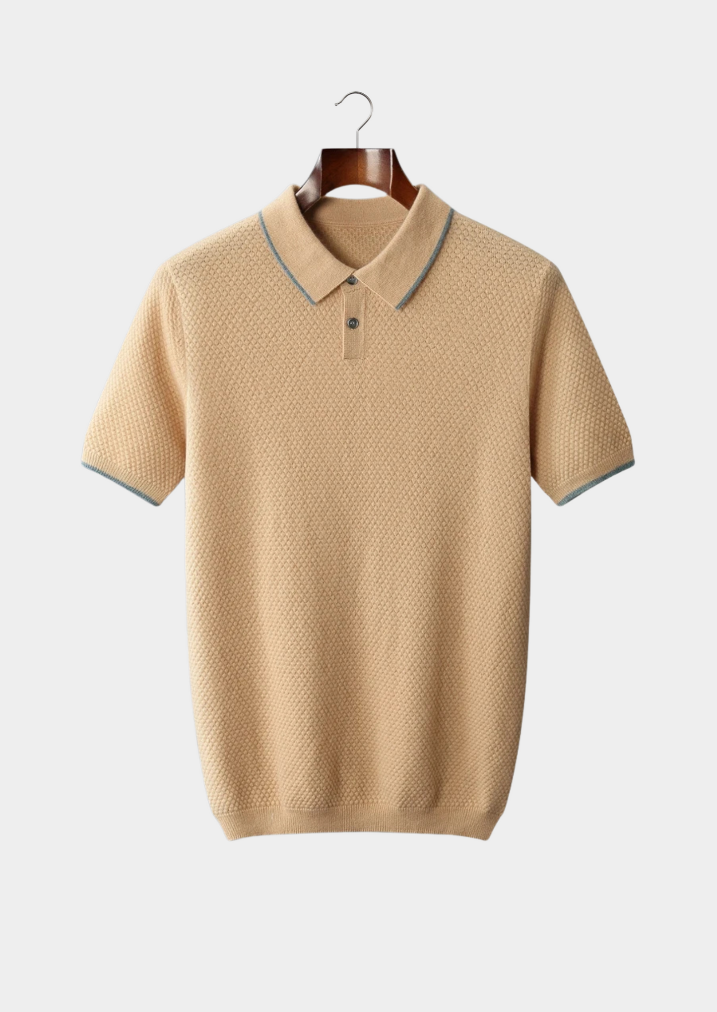 Premium Cashmere Mustard Two-Tone Polo | Vallentty