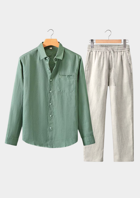 Dolcevita Longsleeve Summer Set - Green/beige | Vallentty