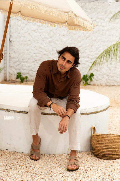 Maibulun Suede Arizona Sandals - Sand | Vallentty