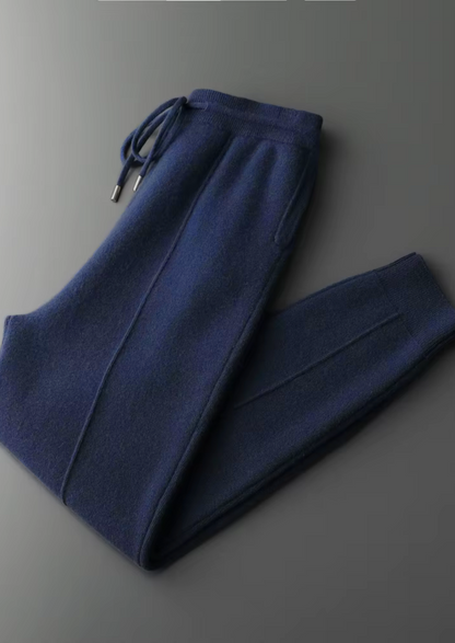 Pure Extra-Fine Merino Wool Navy Blue Luzzo Set | Vallentty