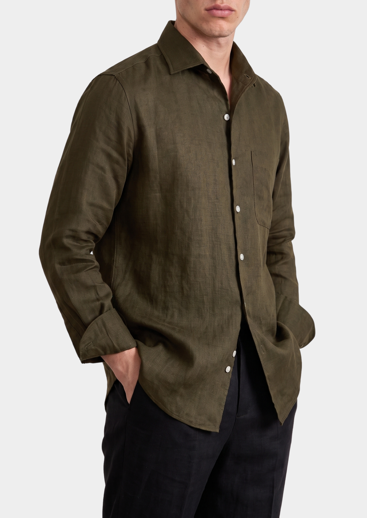 Amalfi Coastal Shirt - Olive | Vallentty