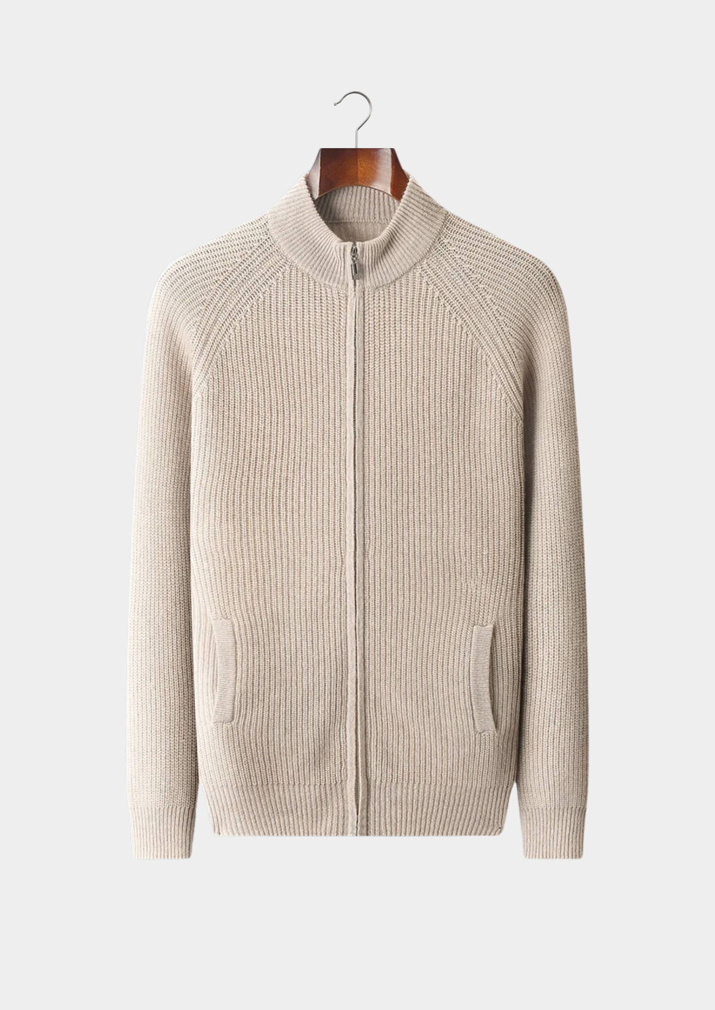 Premium Cashmere Ribbed Cardigan | Vallentty