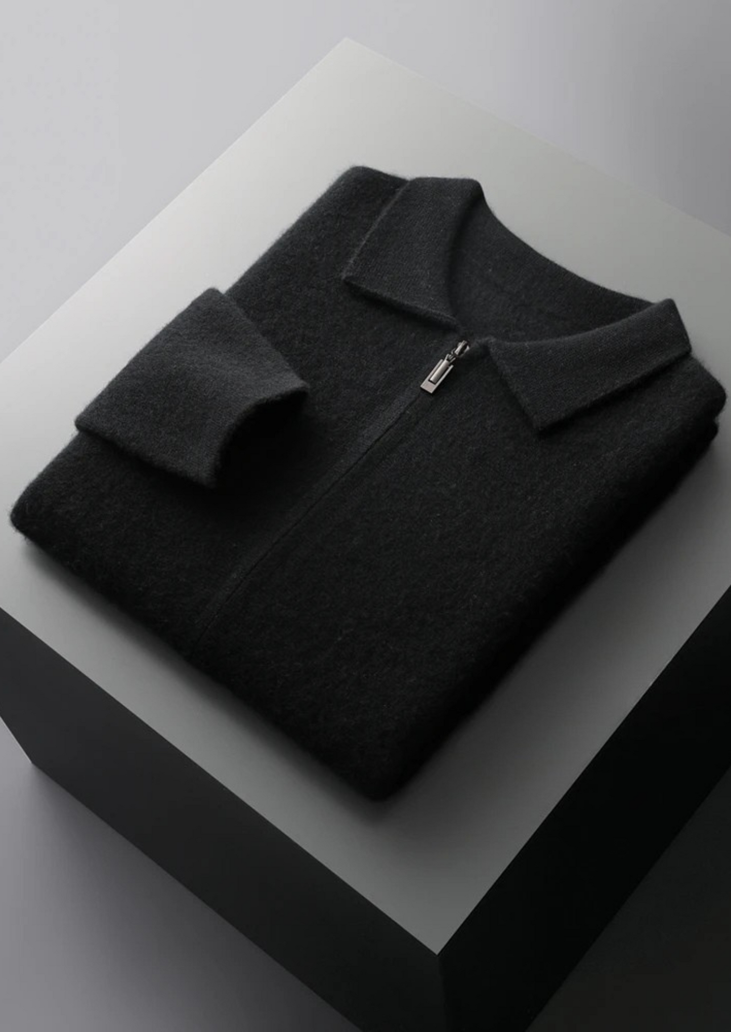 Premium Cashmere Zipper Cardigan | Vallentty