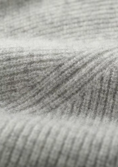 Pure Extra-Fine Merino Wool Ribbed Zip Hoodie | Vallentty
