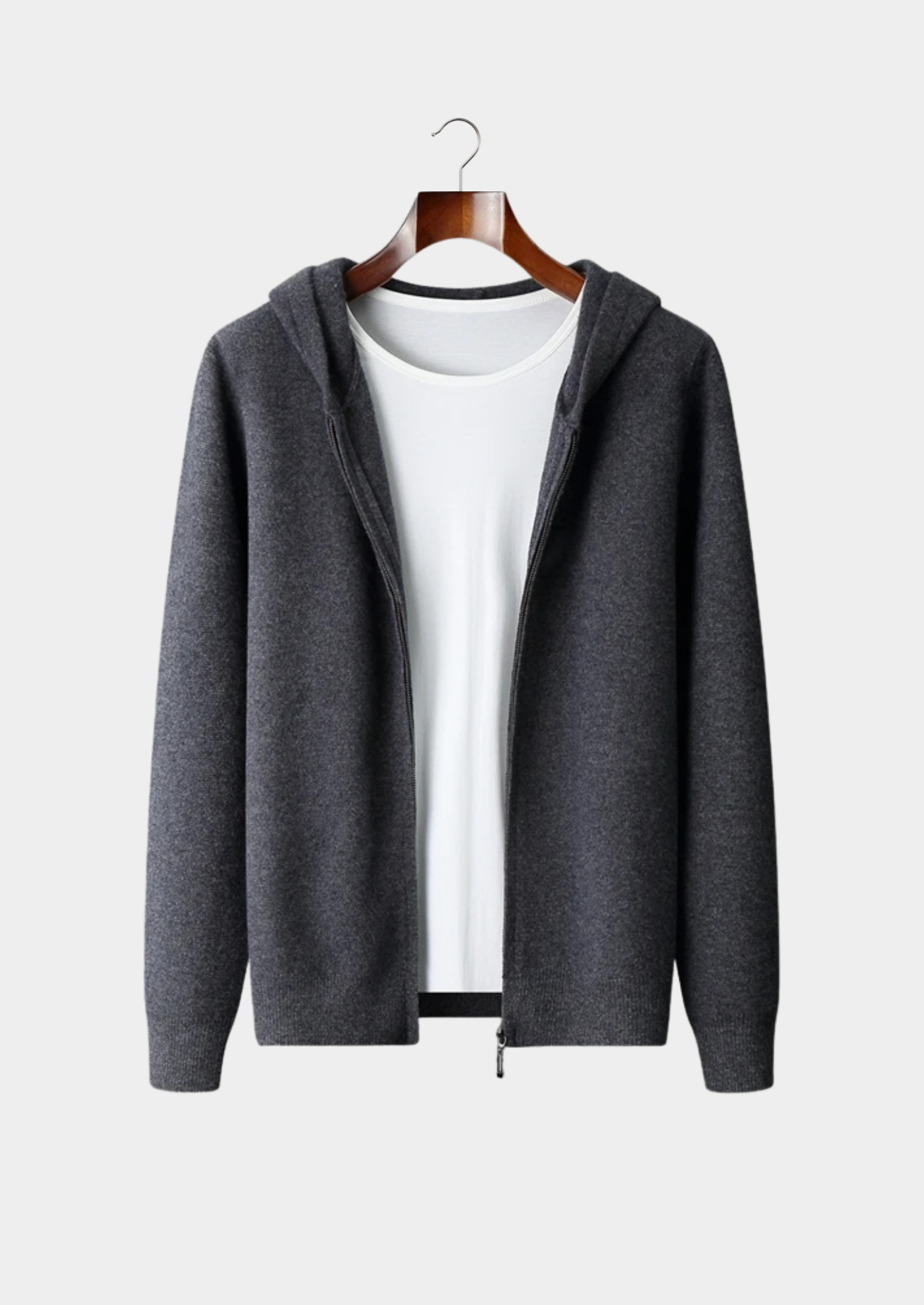 Premium Cashmere Zipper Hoodie | Vallentty