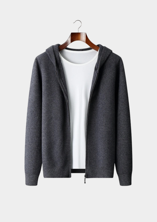 Premium Cashmere Zipper Hoodie | Vallentty