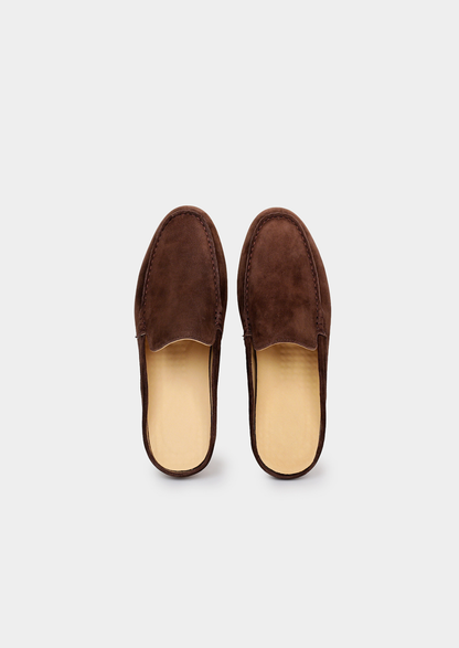 Coffee Marina Suede Slipper | Vallentty