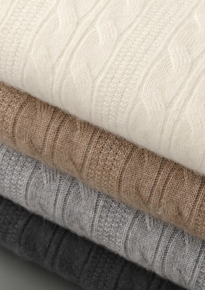 Pure Extra-Fine Merino Wool Cable Crewneck | Vallentty