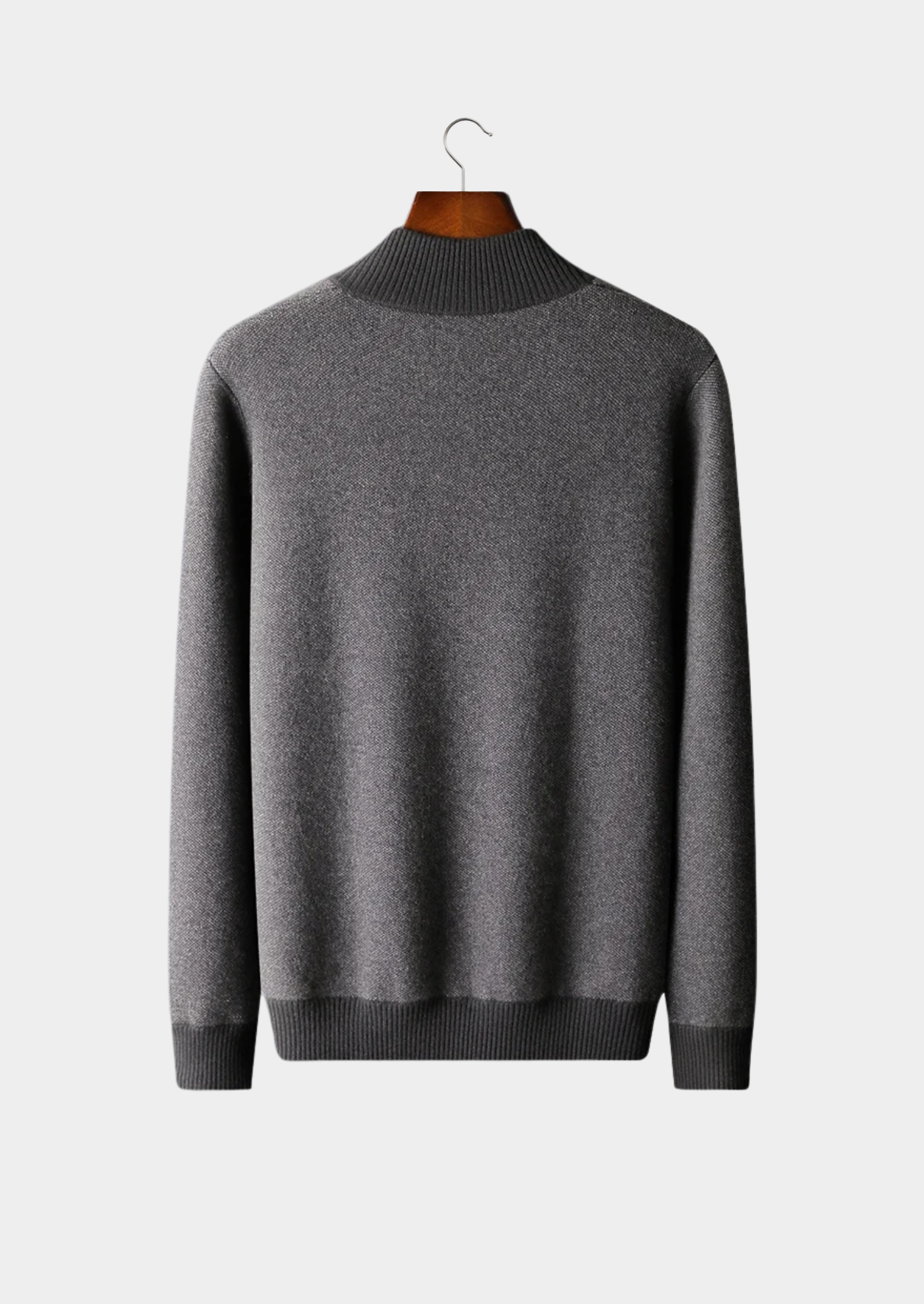 Premium Cashmere Jacquard Zip Cardigan | Vallentty