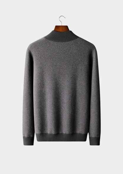 Premium Cashmere Jacquard Zip Cardigan | Vallentty