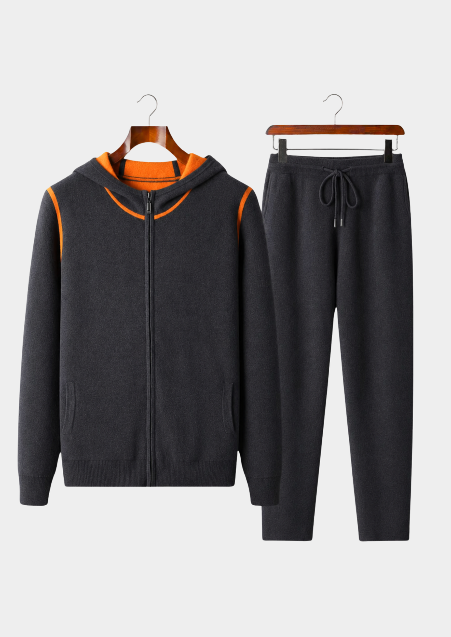 Premium Cashmere Deep Gray Milano Leisure Set | Vallentty