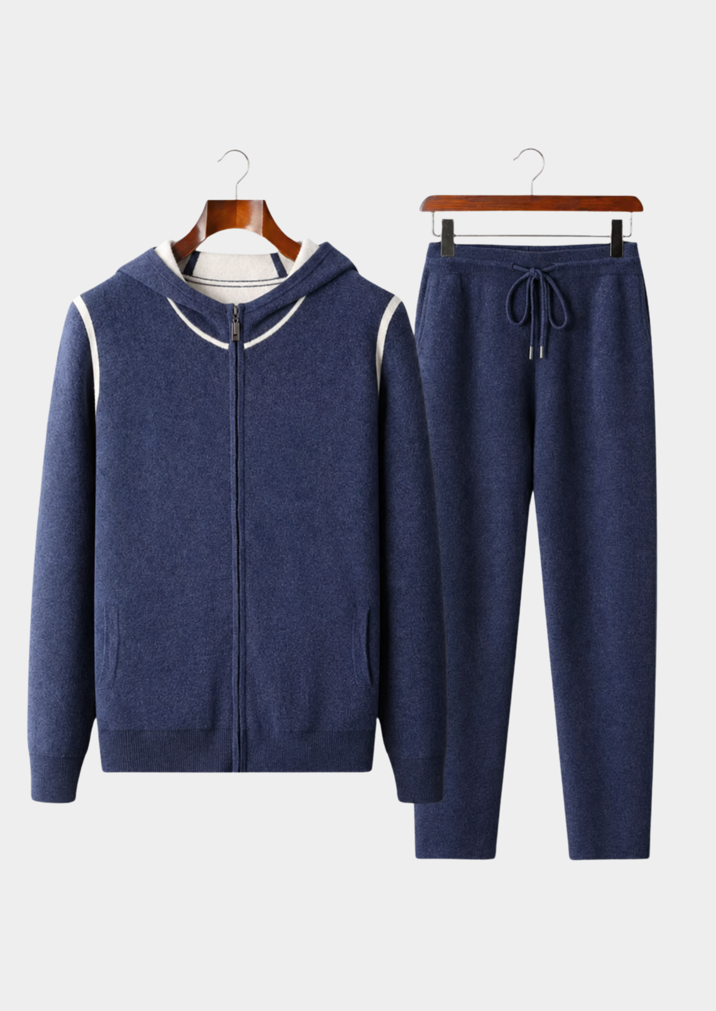 Premium Cashmere Navy Blue Milano Leisure Set | Vallentty