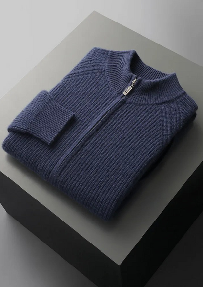 Premium Cashmere Ribbed Cardigan | Vallentty