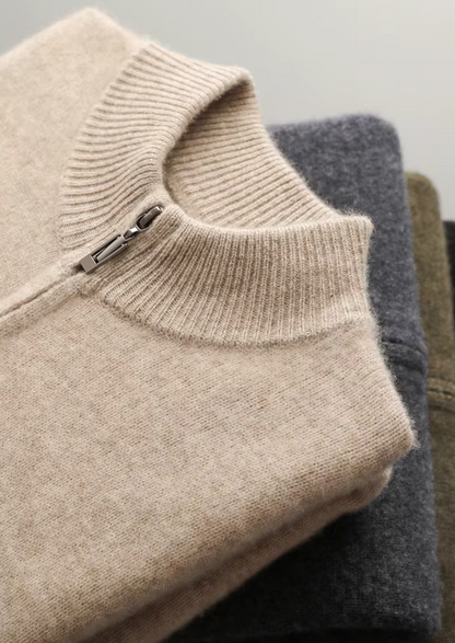 Pure Extra-Fine Merino Wool Zipper Cardigan | Vallentty