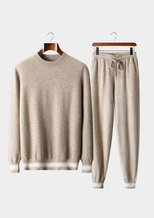 Premium Cashmere Sand Vienna Leisure Set | Vallentty