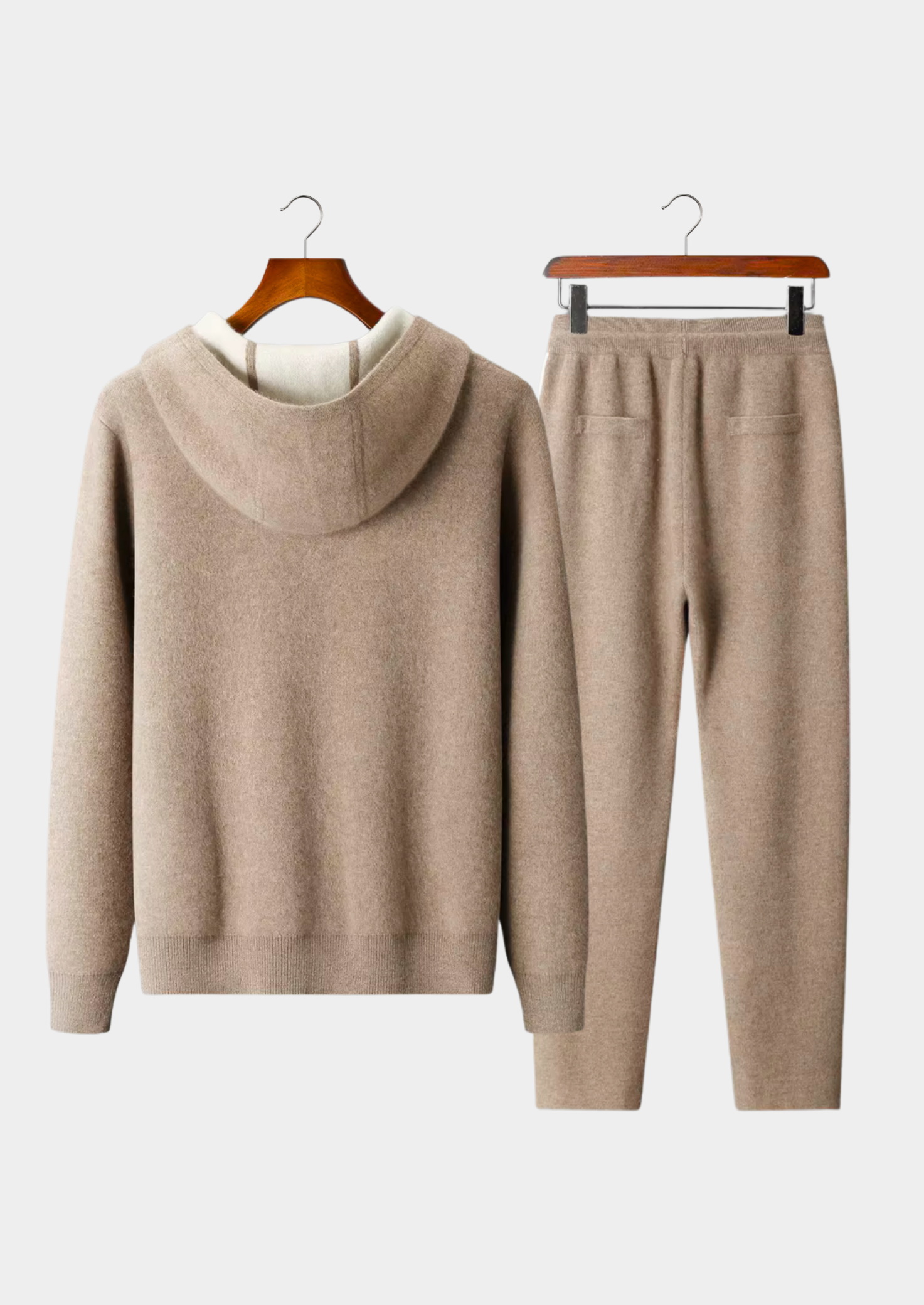 Premium Cashmere Beige Milano Leisure Set | Vallentty