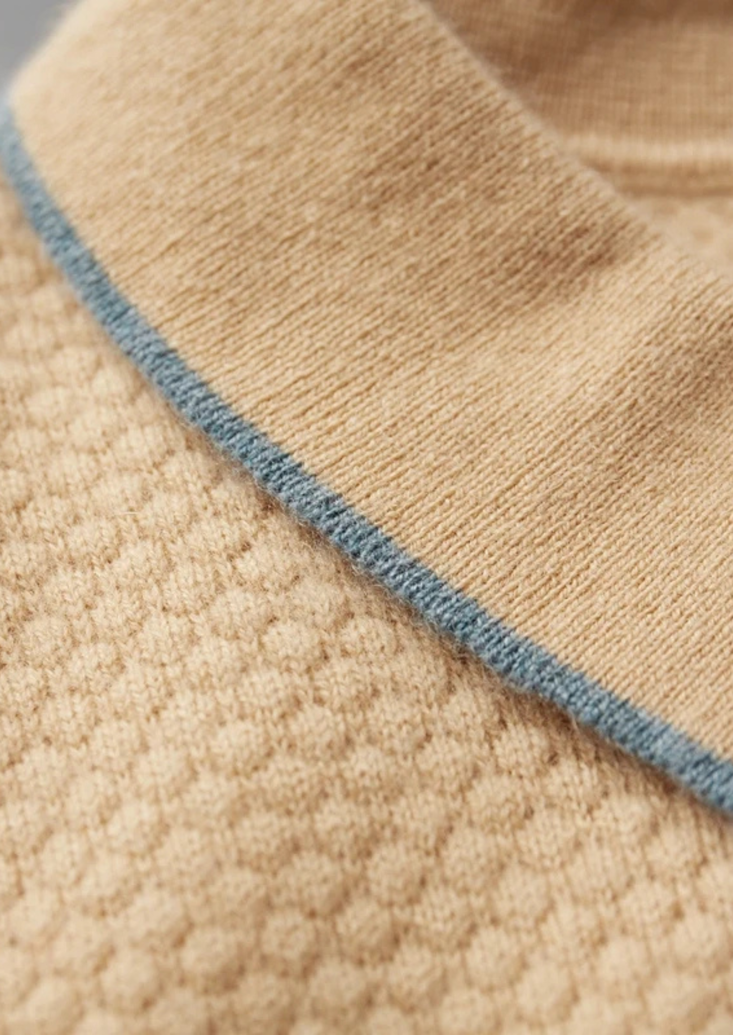 Premium Cashmere Mustard Two-Tone Polo | Vallentty