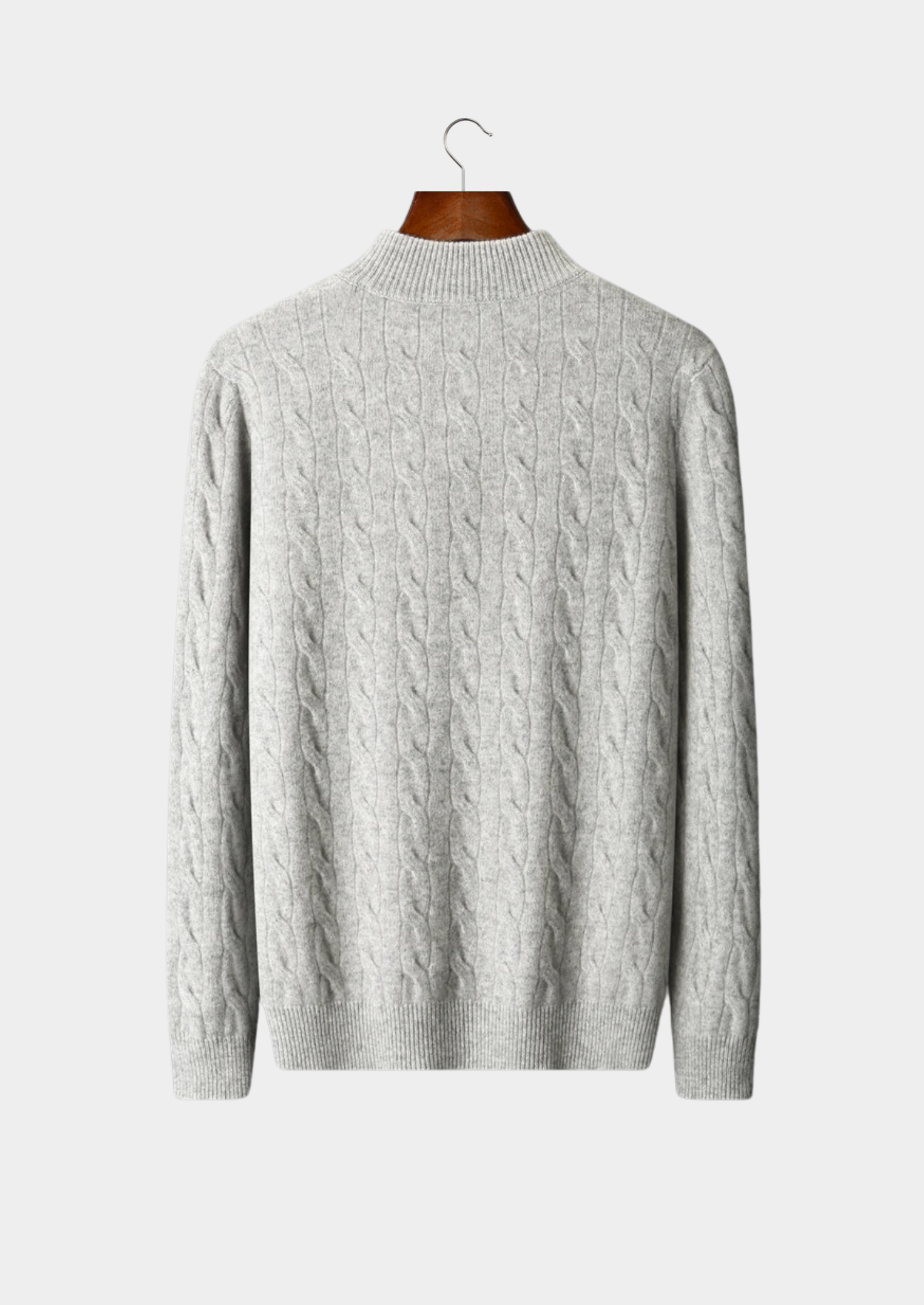 Pure Extra-Fine Merino Wool Cable Half Zip | Vallentty