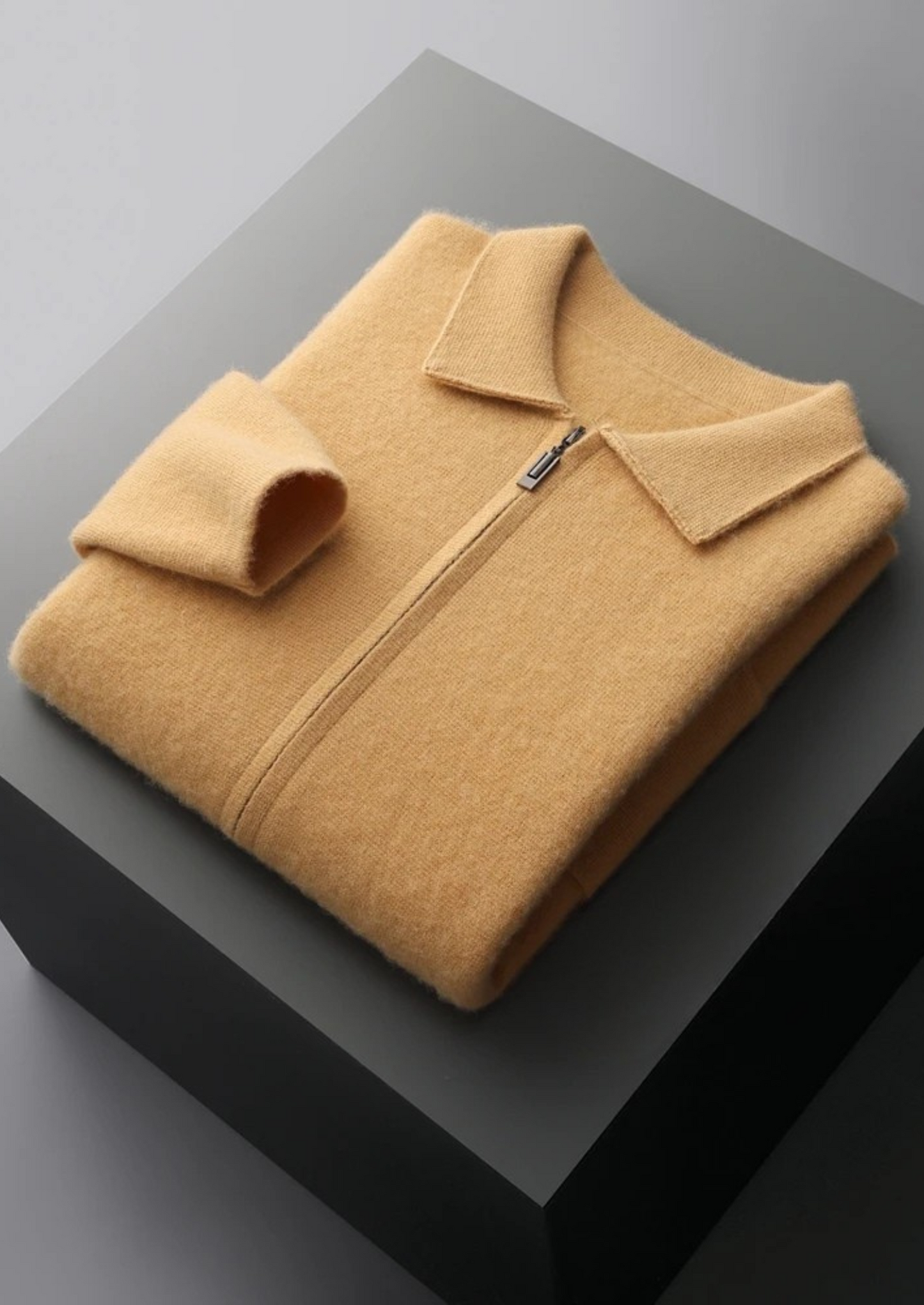 Premium Cashmere Zipper Cardigan | Vallentty