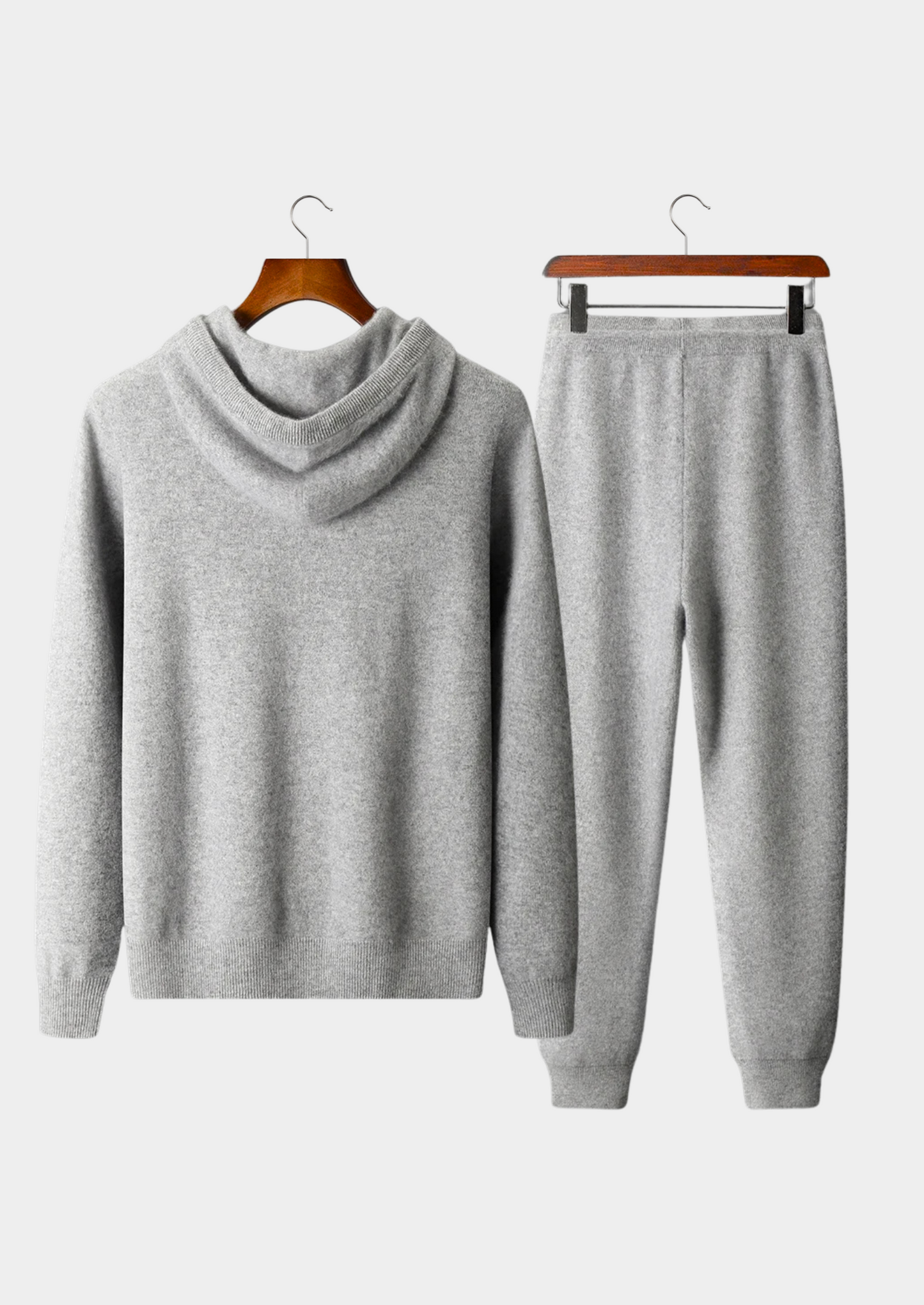 Premium Cashmere Light Gray Alain Leisure Set | Vallentty