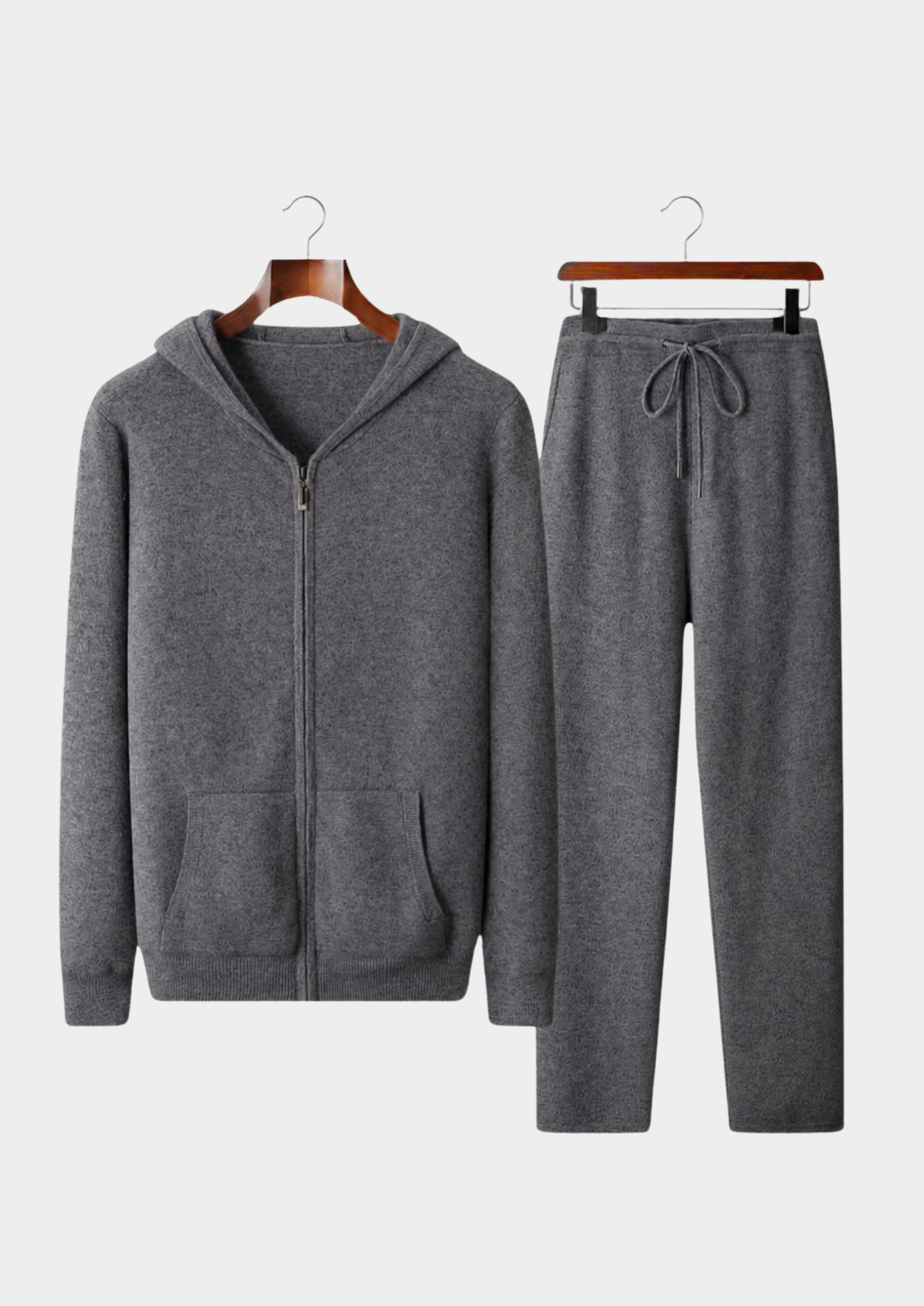Pure Extra-Fine Merino Wool Dark Gray Arvo Set | Vallentty