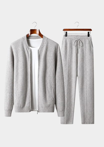 Pure Extra-Fine Merino Wool Light Gray Falconi Set | Vallentty