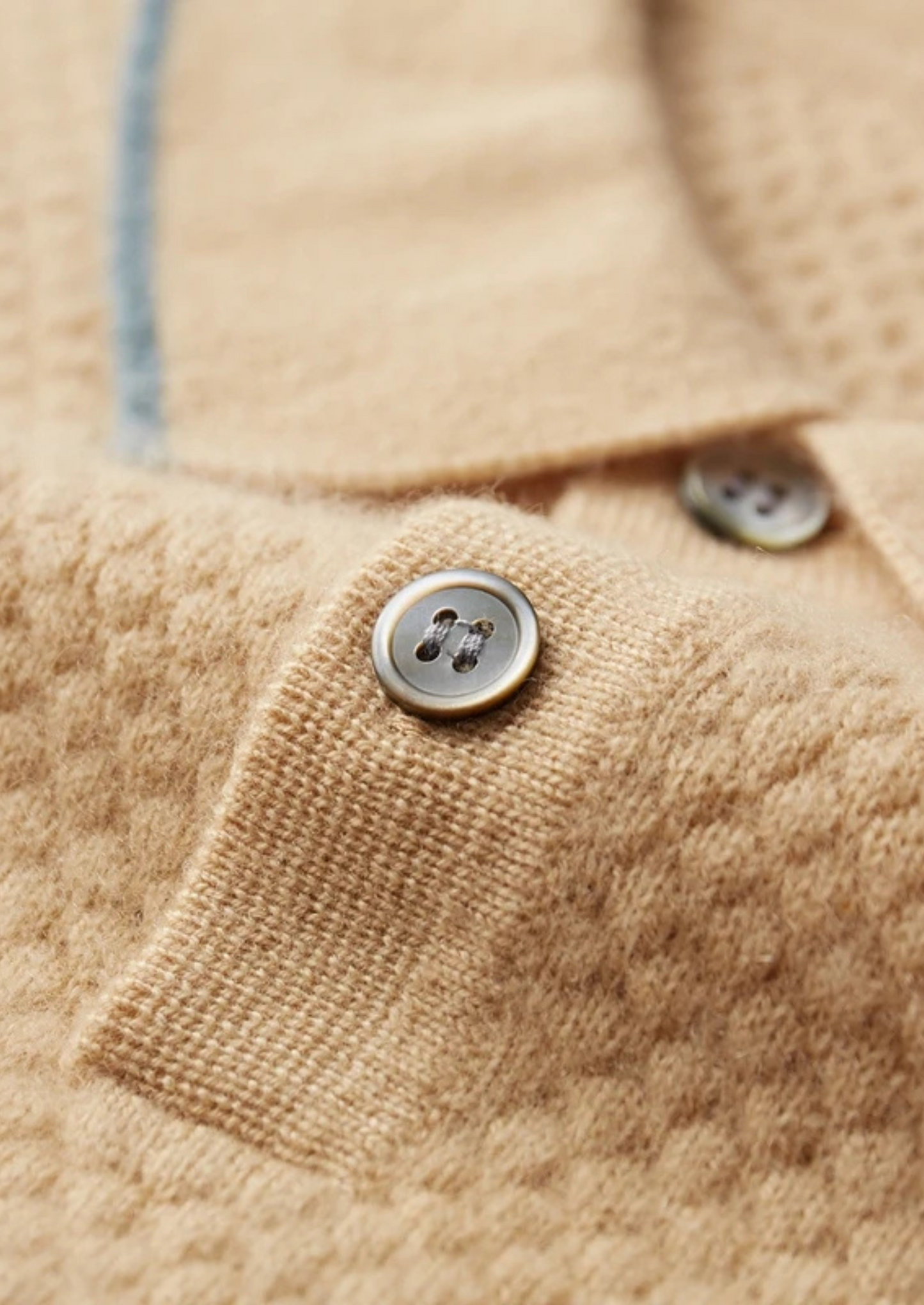 Premium Cashmere Mustard Two-Tone Polo | Vallentty
