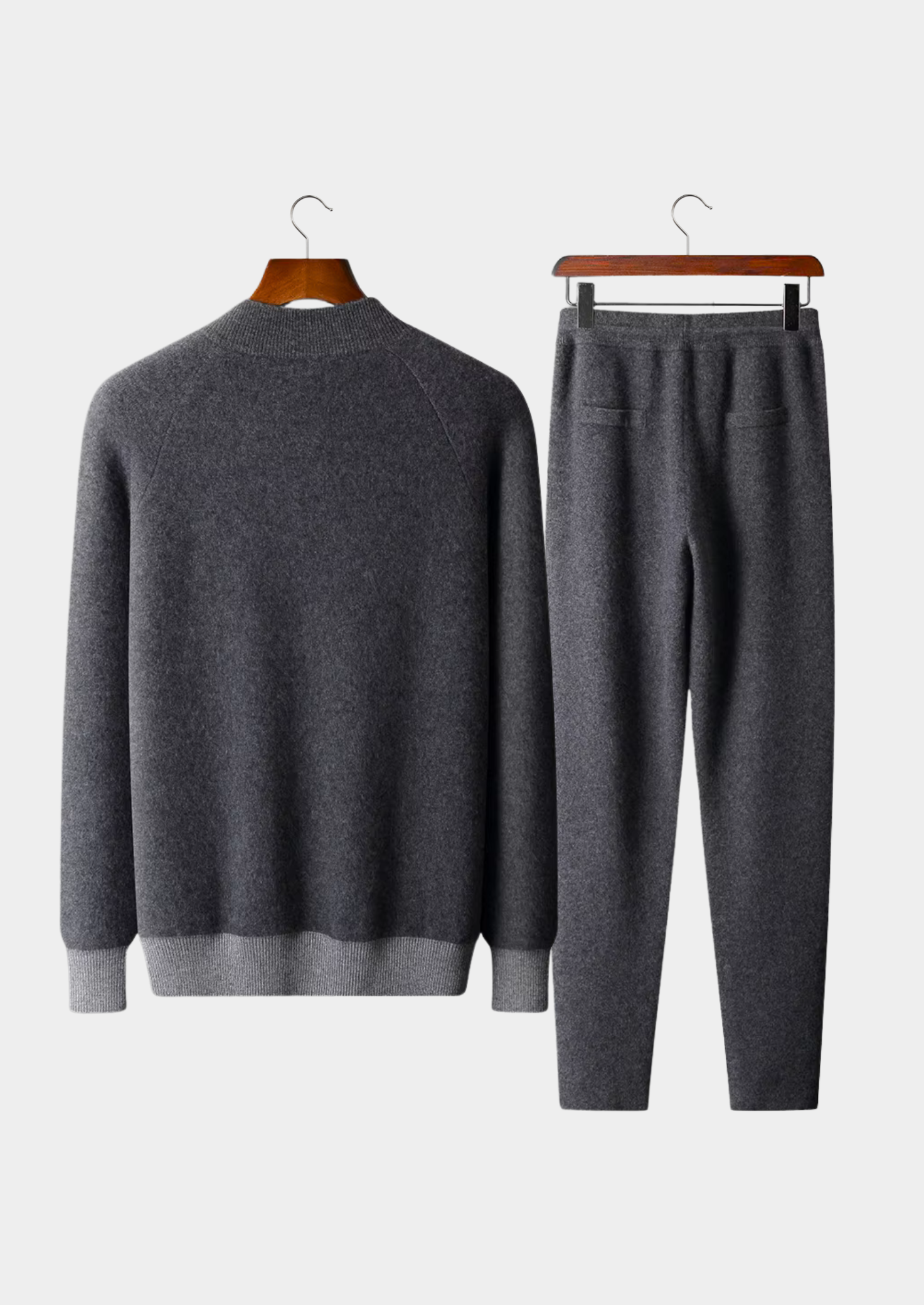 Premium Cashmere Dark Gray Torino Leisure Set | Vallentty