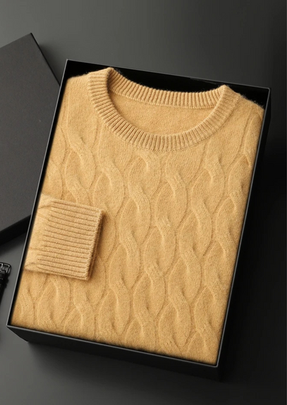 Premium Cashmere Cable Crewneck | Vallentty