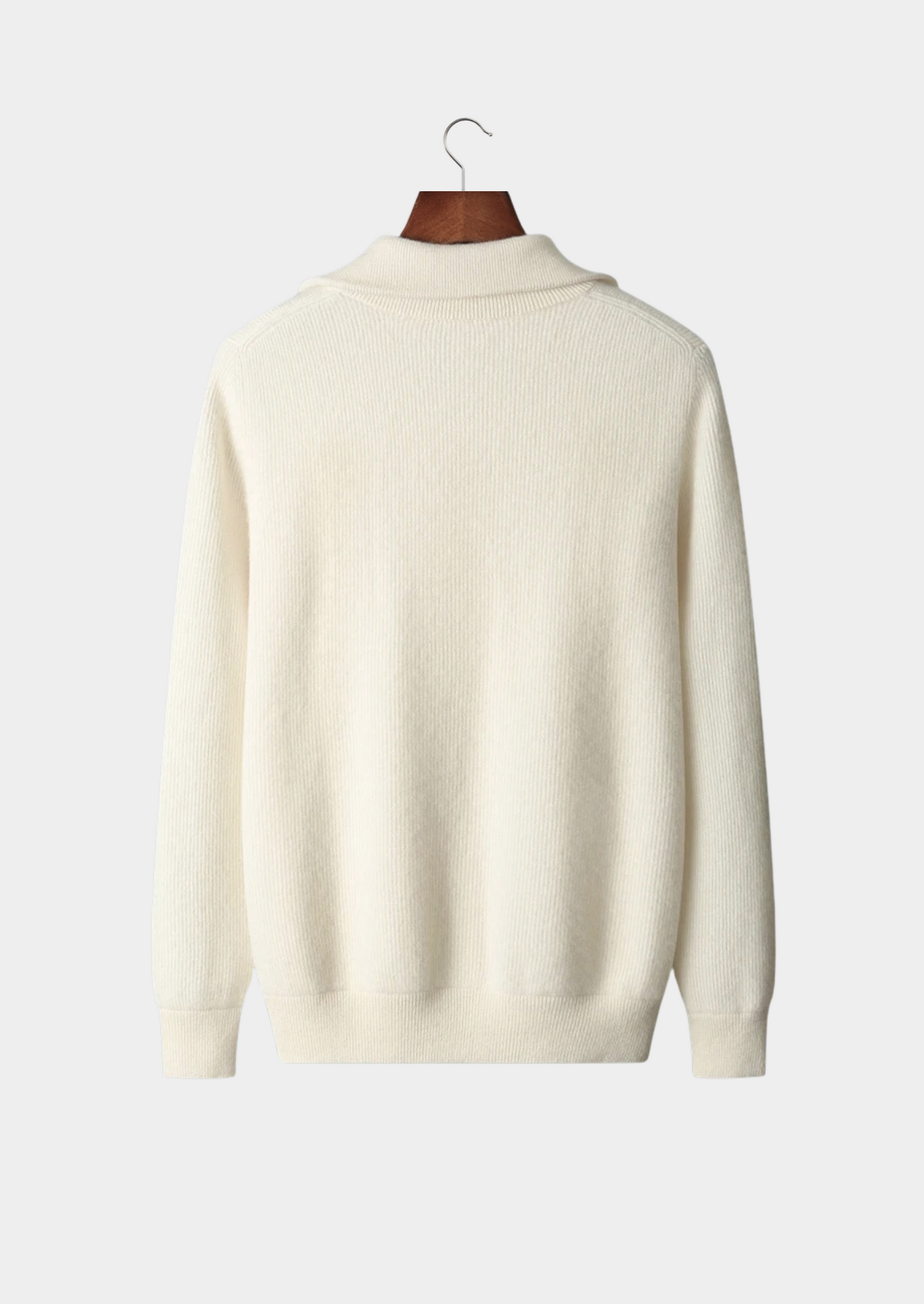 Pure Extra-Fine Merino Wool Ribbed Zipper Cardigan | Vallentty