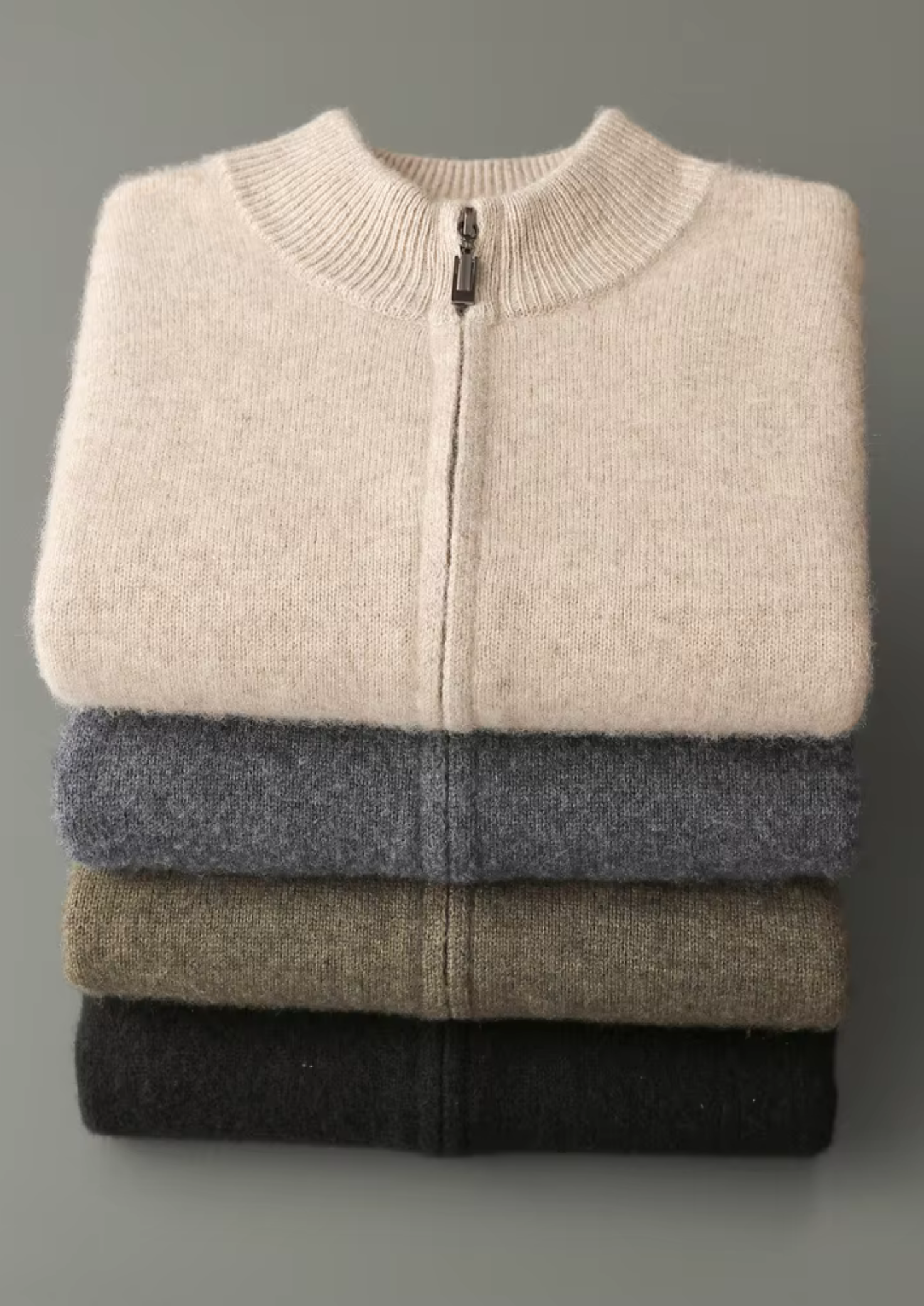 Pure Extra-Fine Merino Wool Zipper Cardigan | Vallentty