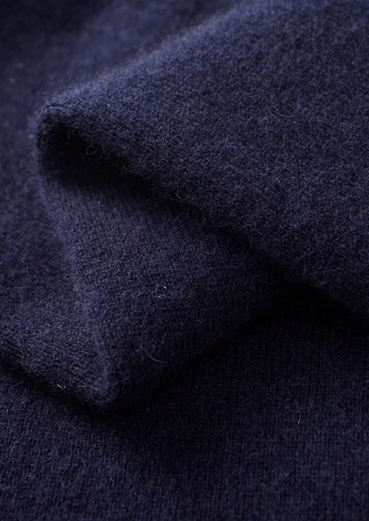 Pure Extra-Fine Merino Wool Two-Tone Polo Cardigan | Vallentty